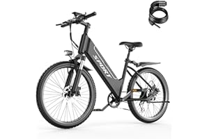 Electric Bike for Adults, 1500W Peak E Bike, Up to 40KM/H 105 KM Long Range, 26" Electric Bicycle, 48V 12Ah Removable Battery