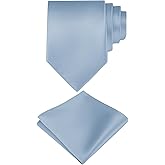 LMHCISO Tie for Men with Pocket Square, Formal Tuxedo Necktie, Business Suit Accessory for Weddings and Father's Day
