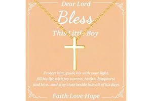 Myfresty 925 Sterling Silver Cross Necklace for Boys - Mini Faith Cross Necklaces for Kids Small Dainty Pendant Jewelry Gifts for Teenage, First Communion Baptism Birthday Easter