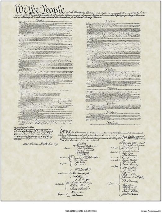 amazoncom us constitution large print art gift 20x24