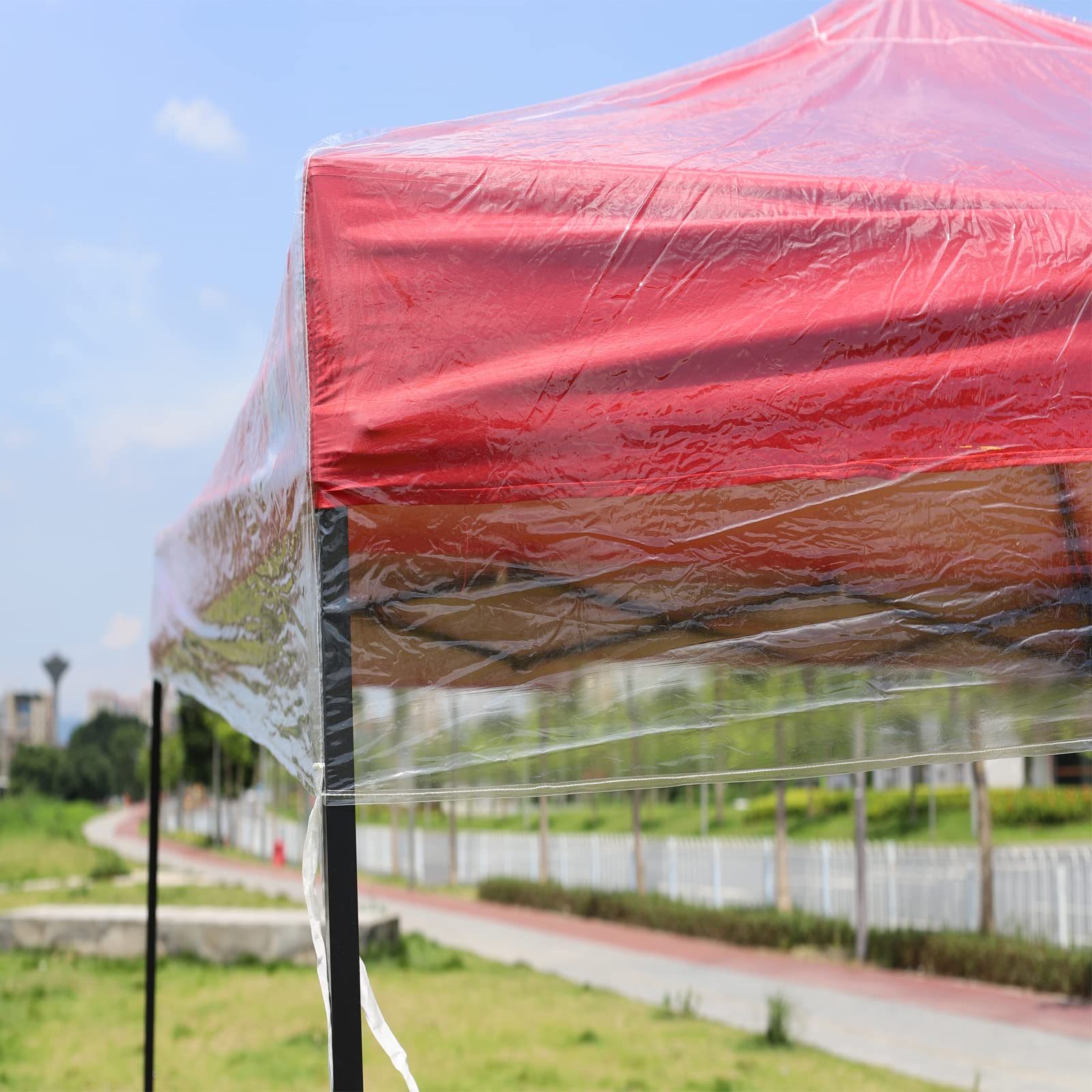 Gazebo Canopy Replacement Cover - 3m x 3m, Outdoor Waterproof Transparent Patio Tent Top