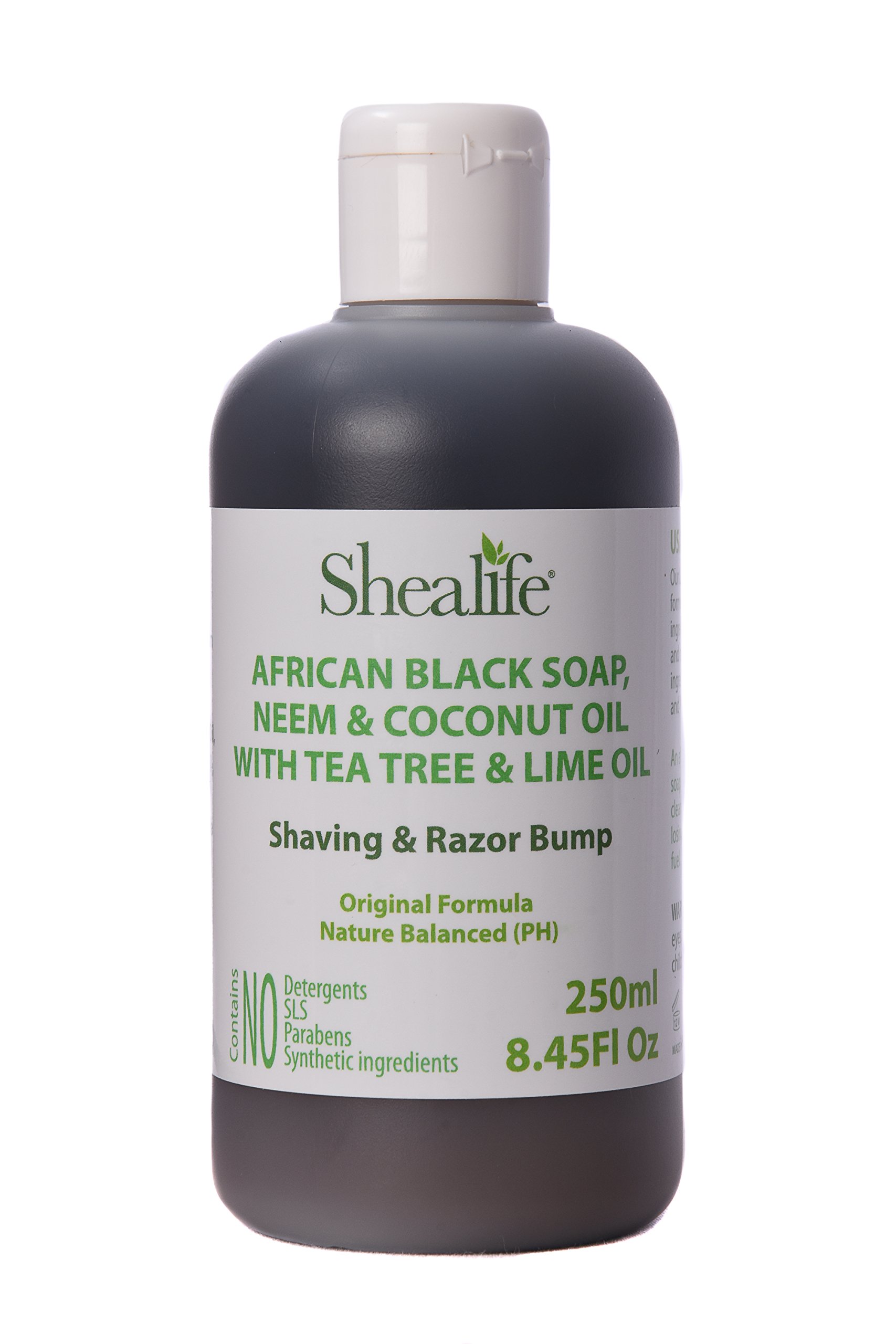 African Black Soap Liquid, Neem, Coconut & Tea Tree Oil, Shaving & Razor Bump, 250ml