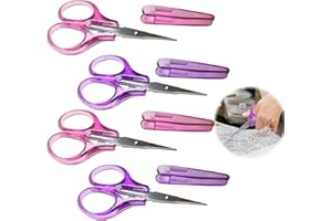 4 Pack Small Scissors All Purpose, Professional Stainless Steel Sharp Small Scissors, Multipurpose Craft Scissors for Paper C