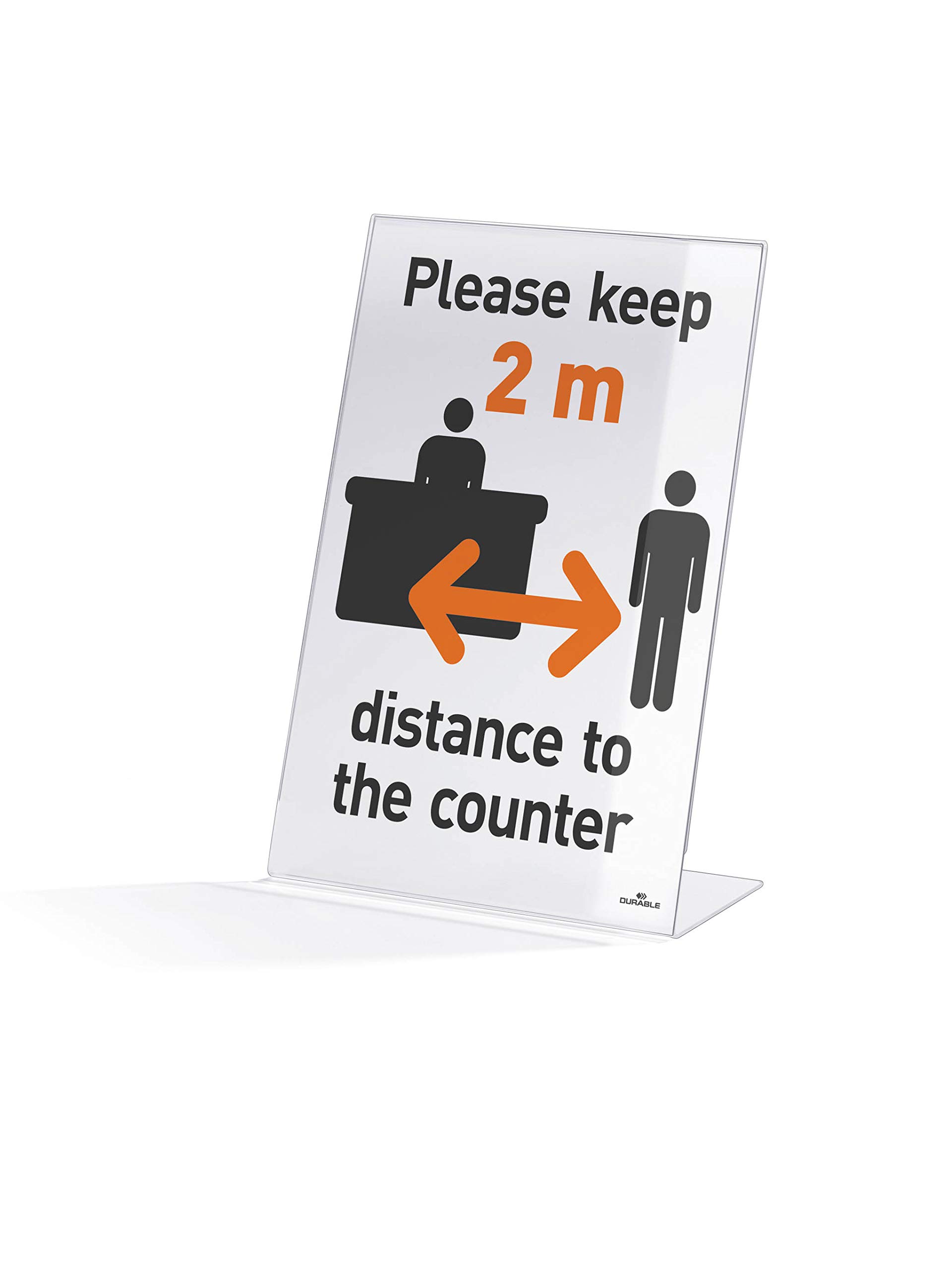 Durable Acrylic Table Display Stand - L-Shape Sign Holder for Clear Signage - Easy To Use- A4 Transparent Document Holder - Pack of 1