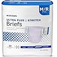 McKesson Ultra Plus Stretch Briefs, [80 Count], M/R, 32-54 in. Incontinence Adult Diapers, Heavy Absorbency, Unisex, Disposable, Elastic Leg Gathers and Contoured Fit for Men and Women