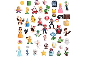 FestiKit 48 Pcs Set Mario Toy Bros Super Mary Princess, Turtle, Mushroom, Orangutan, Super Mary Action Figures （2 inches）