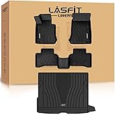 LASFIT Floor Mats & Cargo Mat for Mercedes Benz GLC 2016-2022 GLC300 / GLC350e / GLC43 AMG / GLC63 AMG (Not Fit Coupe), All Weather TPE Floor Liners Fit for GLC Car Mats, 1st & 2nd Row & Trunk Mat
