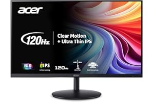 Acer SH242Y G0bih 23.8" IPS Full HD (1920 x 1080) Ultra-Thin Gaming Office Monitor | Adaptive-Sync Support (FreeSync Compatible) | Up to 120Hz Refresh | 1ms (VRB) | Adjustable Stand | HDMI & VGA Ports