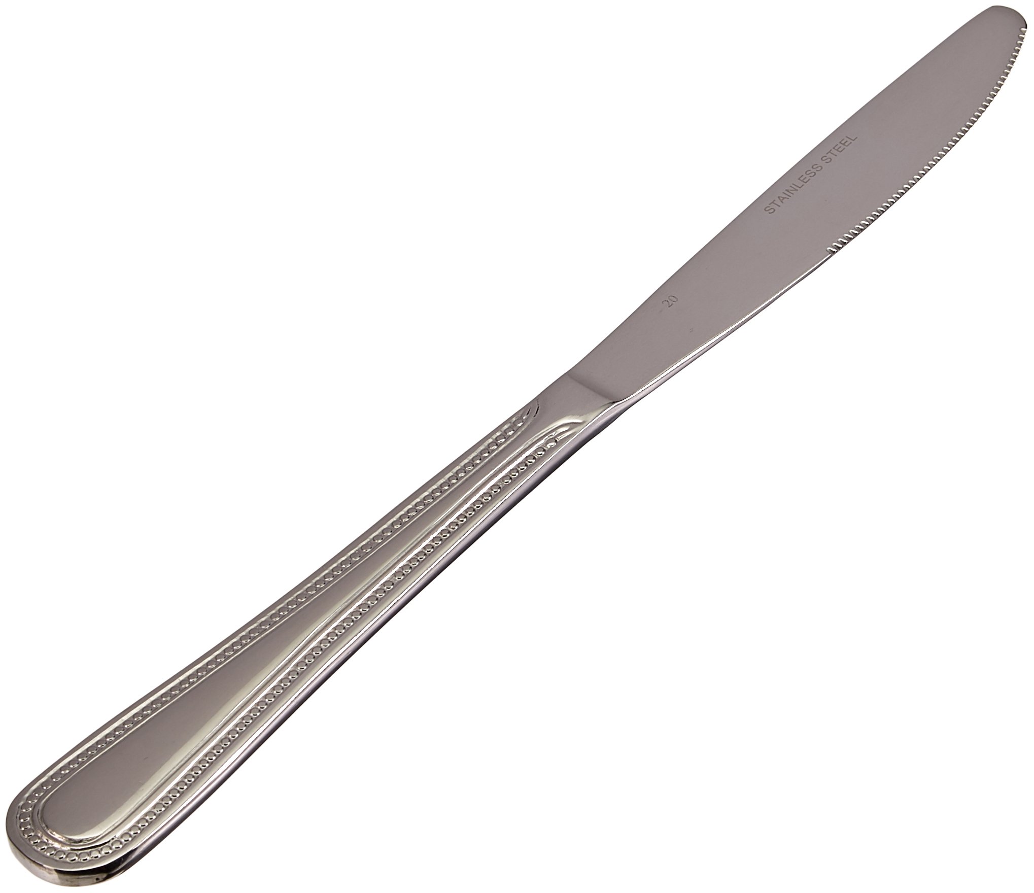 Photo 1 of Winco 12-Piece Dots Dinner Knife Set, 18-0 Stainless Steel, Silver