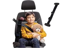 FAROCHY Car Seat Belt Adjuster - Seatbelt Adjuster with Clip, Car Shoulder Neck Strap Positioner Belt for Kids Short Adults (Black)