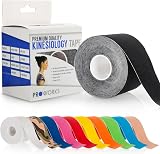 Proworks Kinesiology Tape 5m Roll Elastic Muscle Support Black