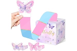 Butterfly Gender Reveal Games Box, Gender Reveal Game Boxes, Butterfly Baby Shower Game Box Gift, Pink and Blue Reveal Boxes 