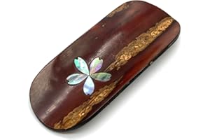 野口熊太郎茶園 Japanese Traditional Wooden Tea Scoop for Green Tea Loose Leaf "Chasaji", Traditional Craft "Kabazaiku", Wild Cherry Skin, Made in Japan (Mother of Pearl Inlay)