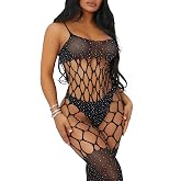Famstar Sexy Lingerie for Women Naughty Fishnet Bodysuit Lingerie Set Outfits Erotic Mesh Sheer Teddy