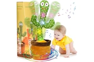 Emoin Dancing Cactus for Baby Boys Girls Tummy Time Toys, Cactus Baby Toys 6 to 12 Months Singing Talking Cactus Toy Repeat What You Say Infant Toy