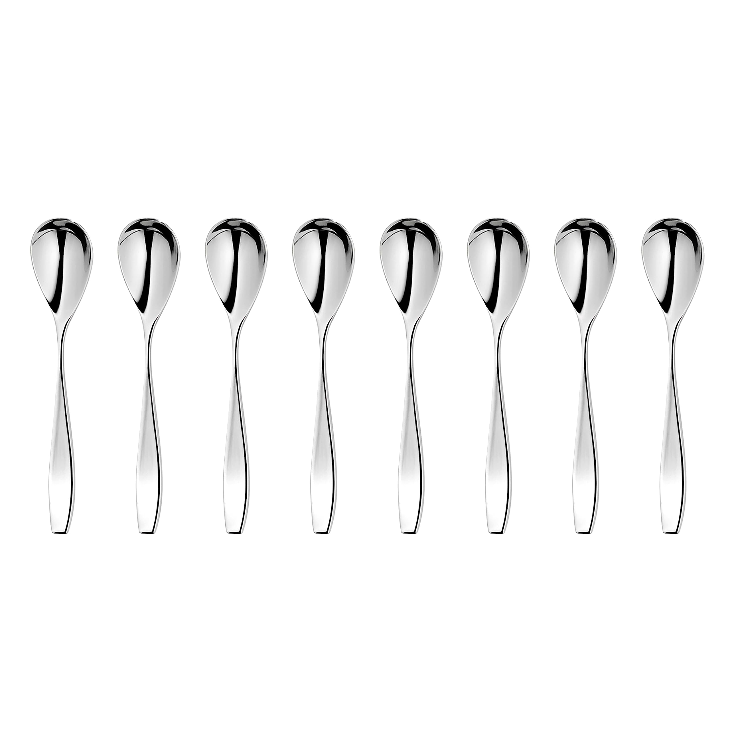 Robert Welch Vista Bright Small Coffee/Espresso Spoon, Set of 8. Suitable for Espresso, Small Coffee. Made from Stainless Steel. Dishwasher Safe.
