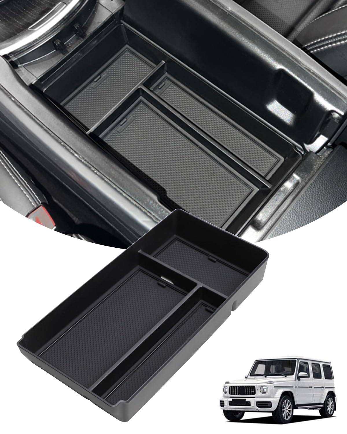 Photo 1 of Center Console Organizer Fits for Mercedes-Benz G Class W464 G500 G550 G55 G63, Storage Insert Box Organizer Tray Compatible with Mercedes-Benz G W464 Accessories 2019-2025