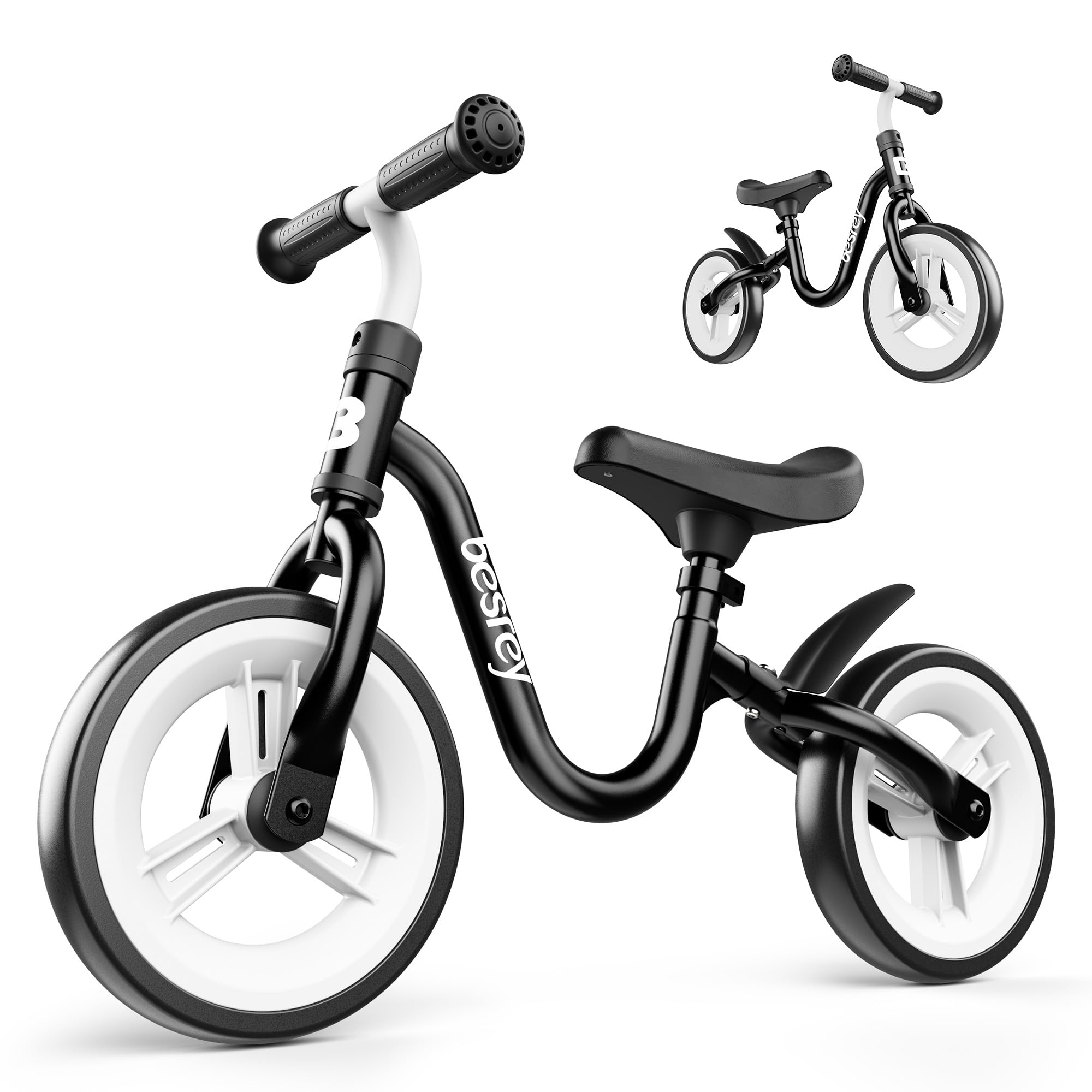 Photo 1 of besrey Toddler Balance Bike, Age 18 Months to 4 Years Old, No Pedal Balancing Training Bike for Kids with Adjustable Handlebar & Seat, Toys for Toddlers 1-4 Boys Girls Birthday Gift, Black