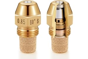MorningRo 2 Pcs Hollow Oil Burner Nozzle 0.85-60 B Replacement Spray Brass Oil Fuel Burner Nozzle 60 Degree