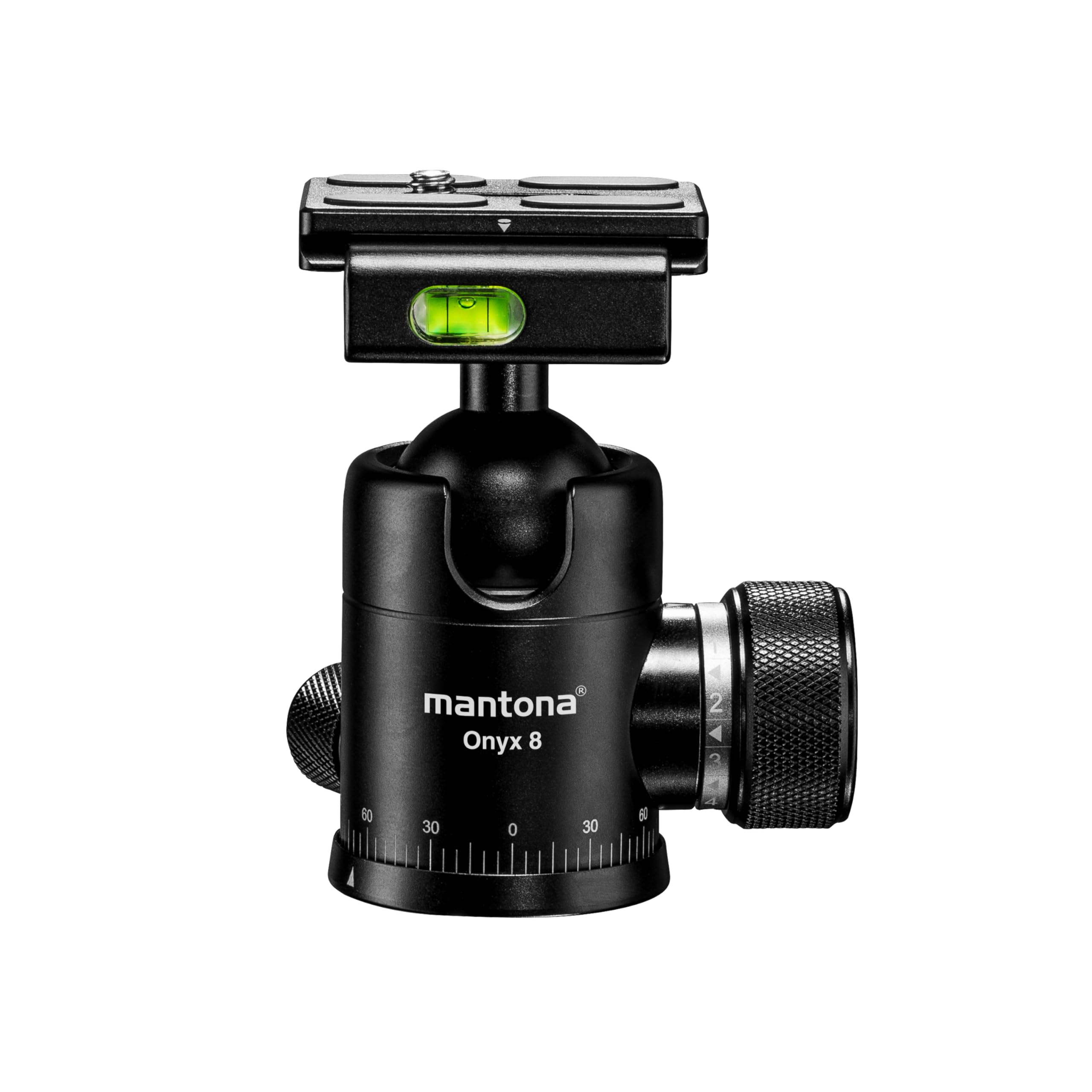 Mantona Onyx 8 Arca Swiss Ball Head (M1-3008A) compatible with 50mm quick-release plates,mirrorless cameras, system digital cameras, digital cameras and camcorders-Black