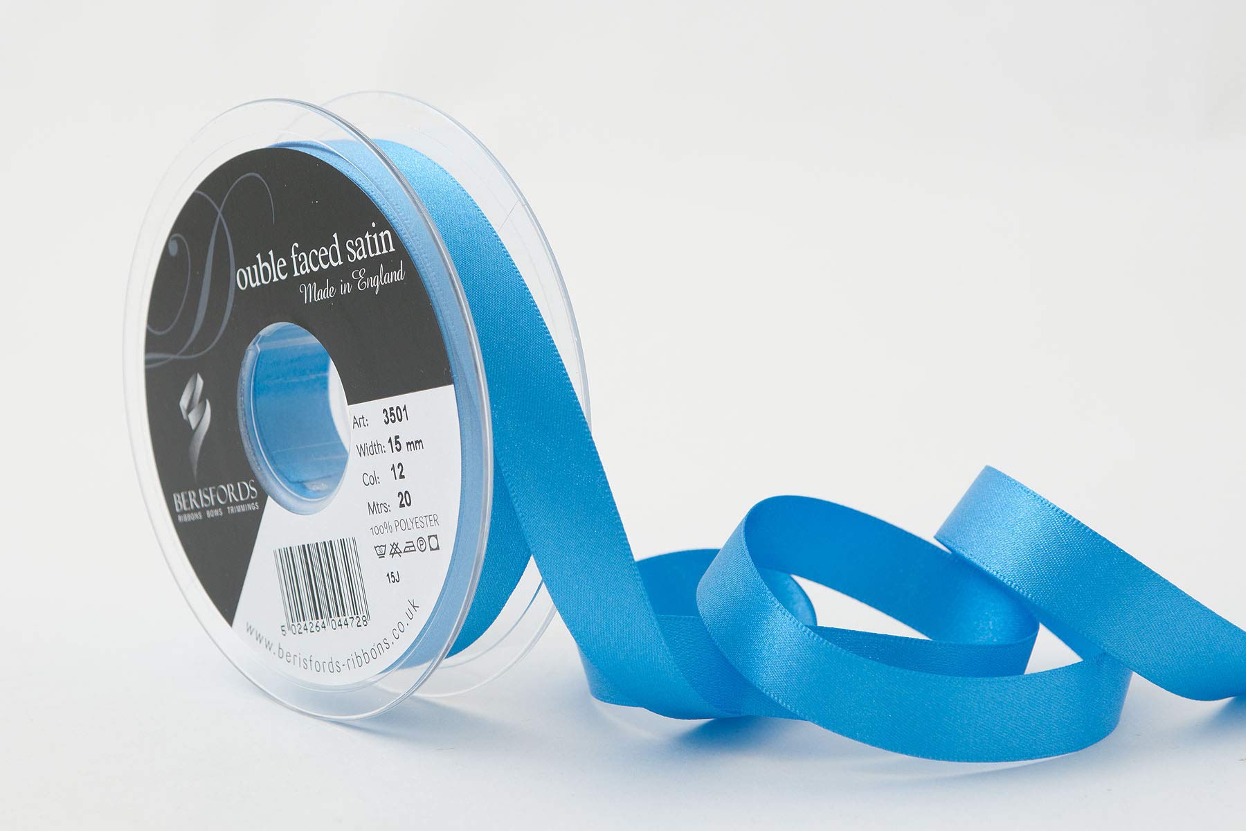 Berisfords Double FACE Poly Satin Ribbon, Royal Blue, 15 mm