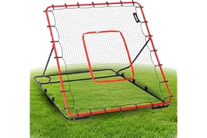 Baseball Rebounder Net 4 x 4.5 ft Pitchback Trainer – Bounce Back Return Net with Strike Zone Target for Baseball & Softball,