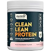 Nuzest - Pea Protein Powder - Clean Lean Protein, Premium Vegan Plant Based Protein Powder, Dairy Free, Gluten Free, GMO Free, Protein Shake (1.1 Pound (Pack of 1), Wild Strawberry)