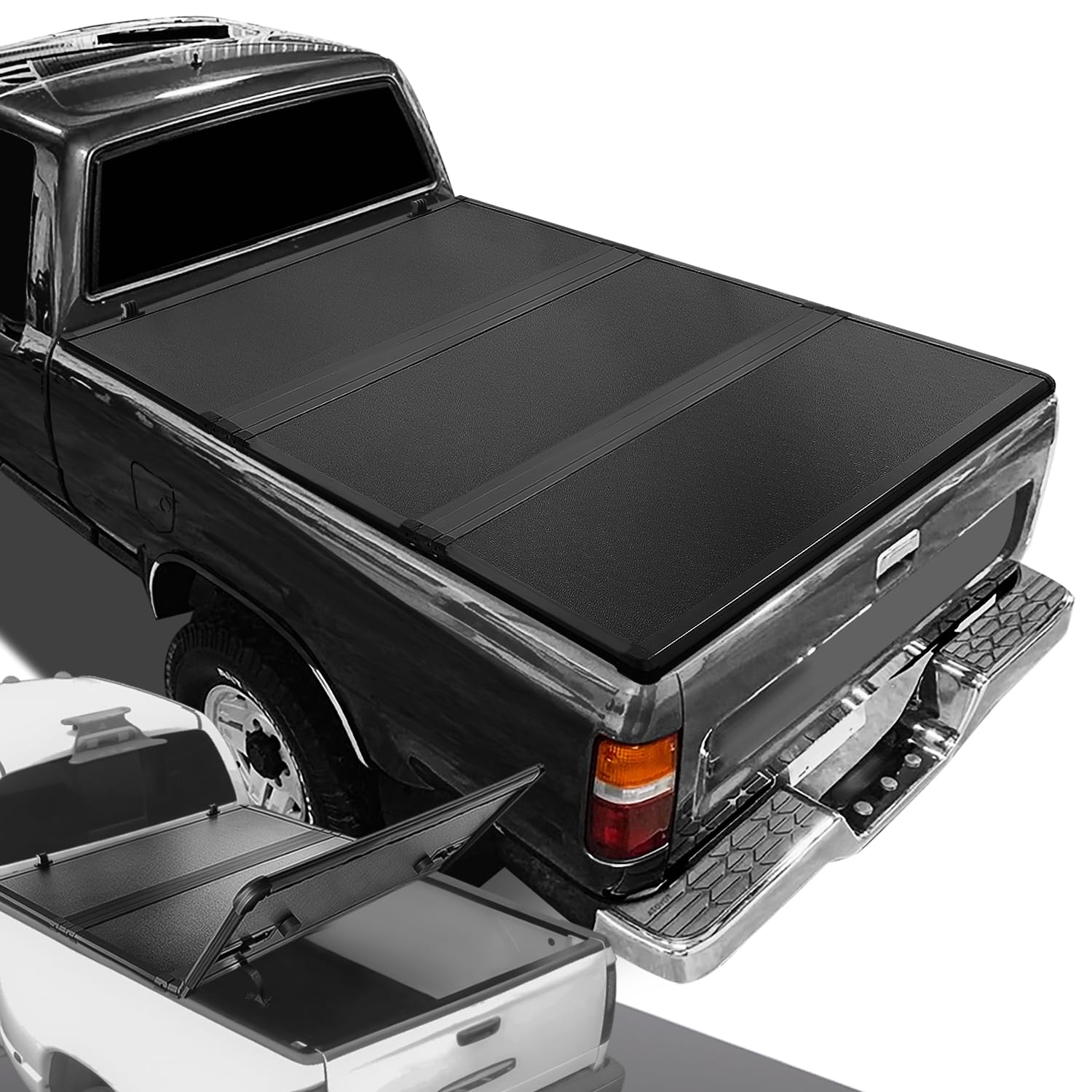 DNA MOTORING New Upgrade Truck Bed Top Hard Solid Tri-Fold Tonneau ...