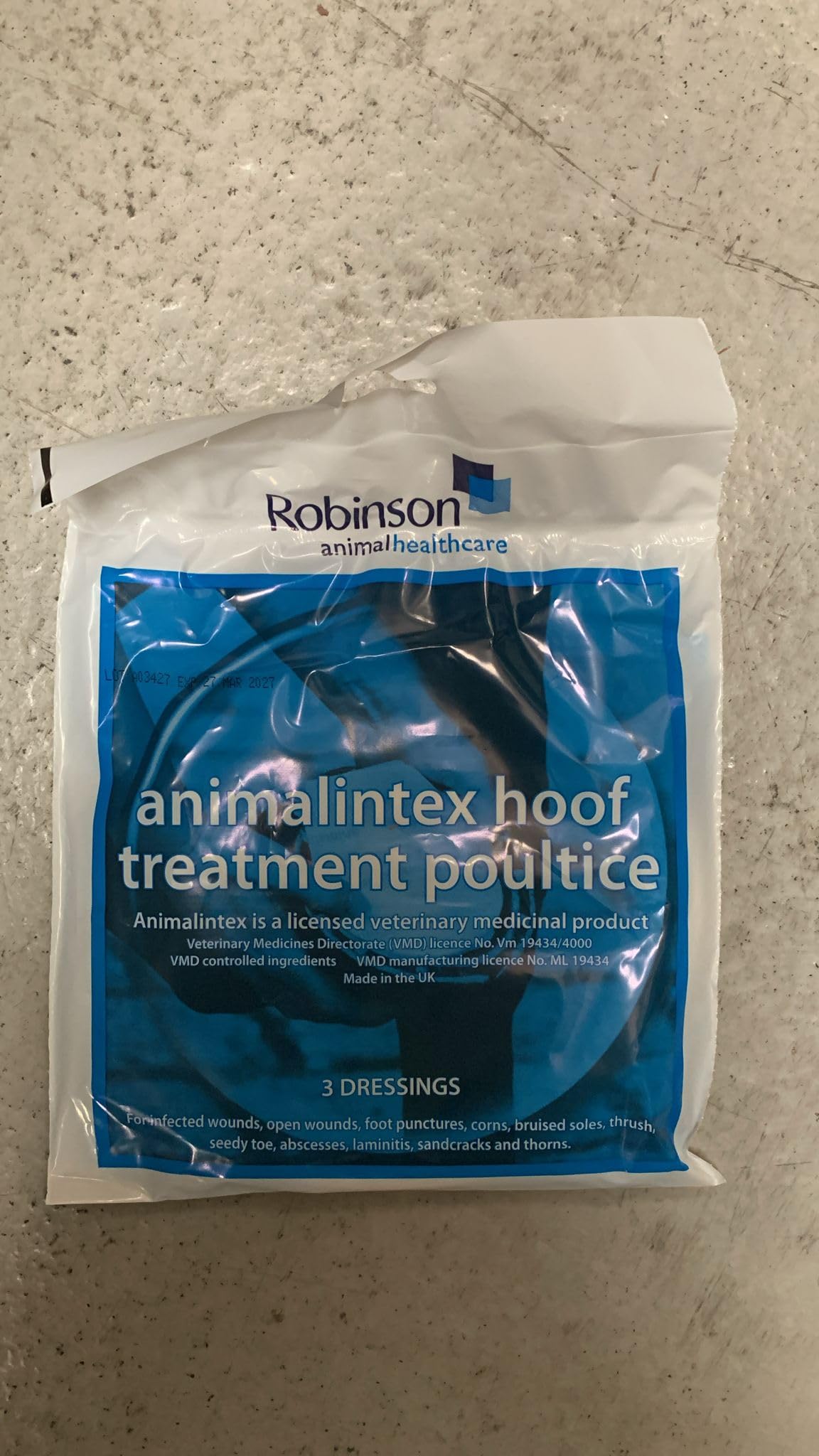 Animalintex Licensed Poultice Hoof Dressing 3 pack