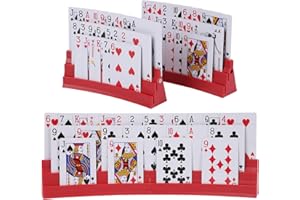 GHERPTE Expandable and upgradable Three-Layer Plastic Card Holder,Set of 2,Used for Card Game Card Holder Tray for Arthritis Patients -Playing Card Rack for Kids Adults Seniors,Little Hands,UNO, Poker