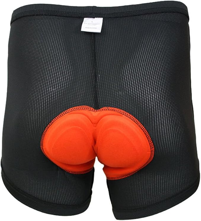 3D GEL Silicone Padded Bicycle Underwear Cycling Shorts 3XL ORANGE