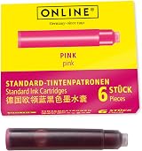 Online Standard Ink Cartridges Pink 6 Pack Made in Austria Fountain Pen Refills view 1