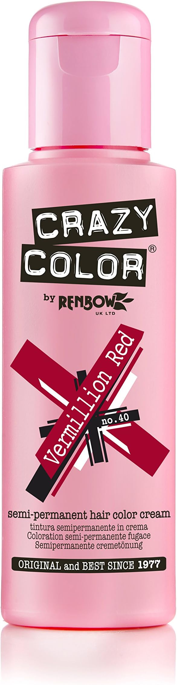Crazy Color Vermillion Red No.40 Semi Permanent Hair Dye 100ml