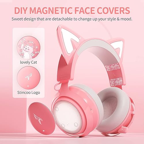 Somic Headset With Mic Pink Stincoo Somic G951 Pink Cat Ears