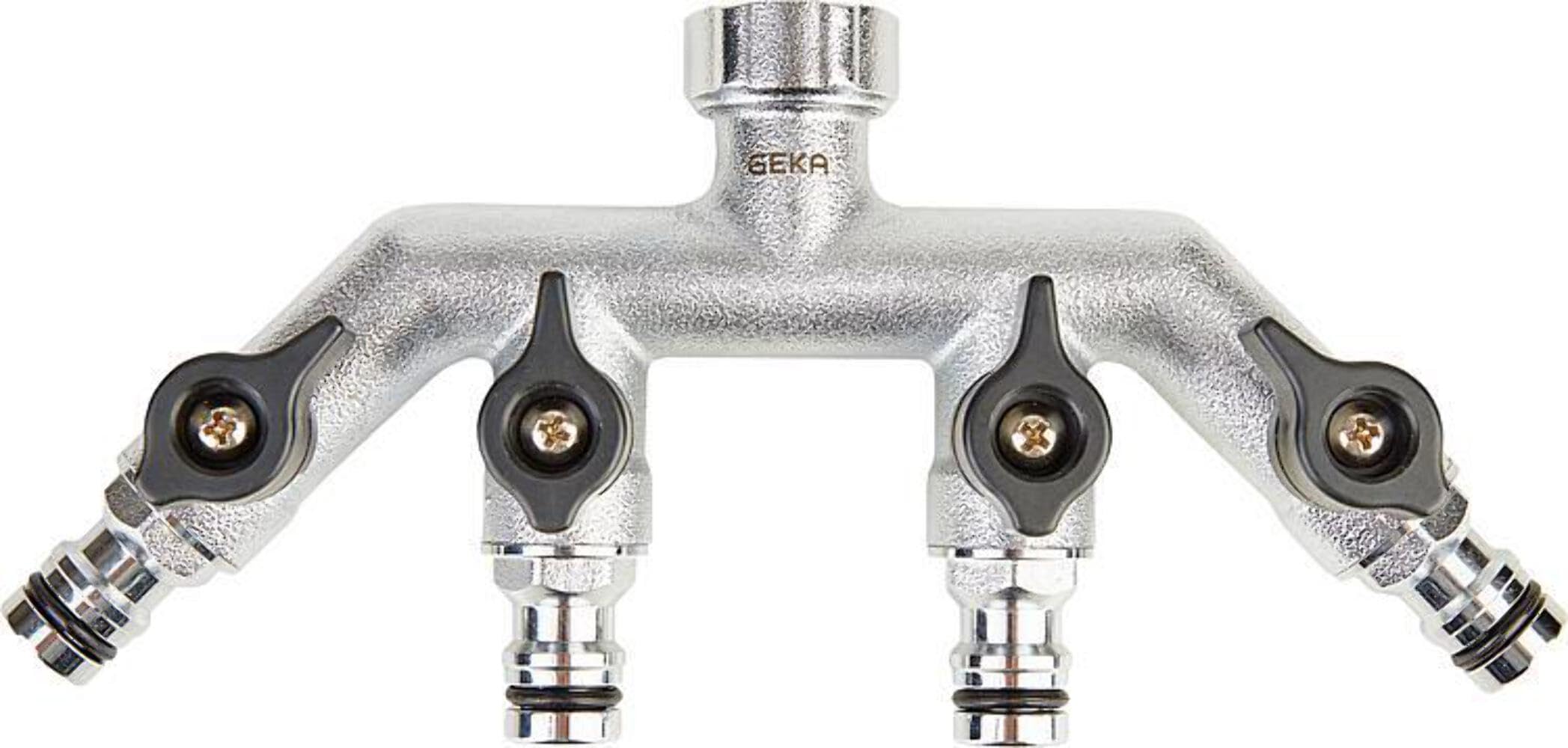 GEKA Four-Way Valve IG G 3/4 Inch MS Cr Card Plus Plug-In System
