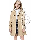 Betusline Womens & Girls Waterproof Trench Coat Double Breasted Lapel Overcoat Outerwear, 3 Years - Women 2XL