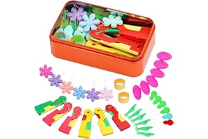 Fedmut Needle Threaders Set, 34 Pcs Needle Threader Tool Needle Threaders for Hand Sewing Craft, 5 Types Needle Threader Great for Hand Sewing Needle Work, Sewing Machine, Embroidery