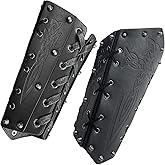 HiiFeuer Medieval Embossed Arm Bracers, Retro Faux Leather Knight Arm Gauntlets, Vintage Arm Guards