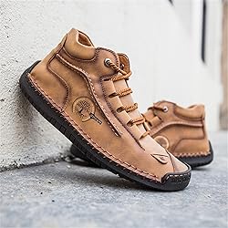 Dacomfy Men's Shoes Leather Work Boots Casual