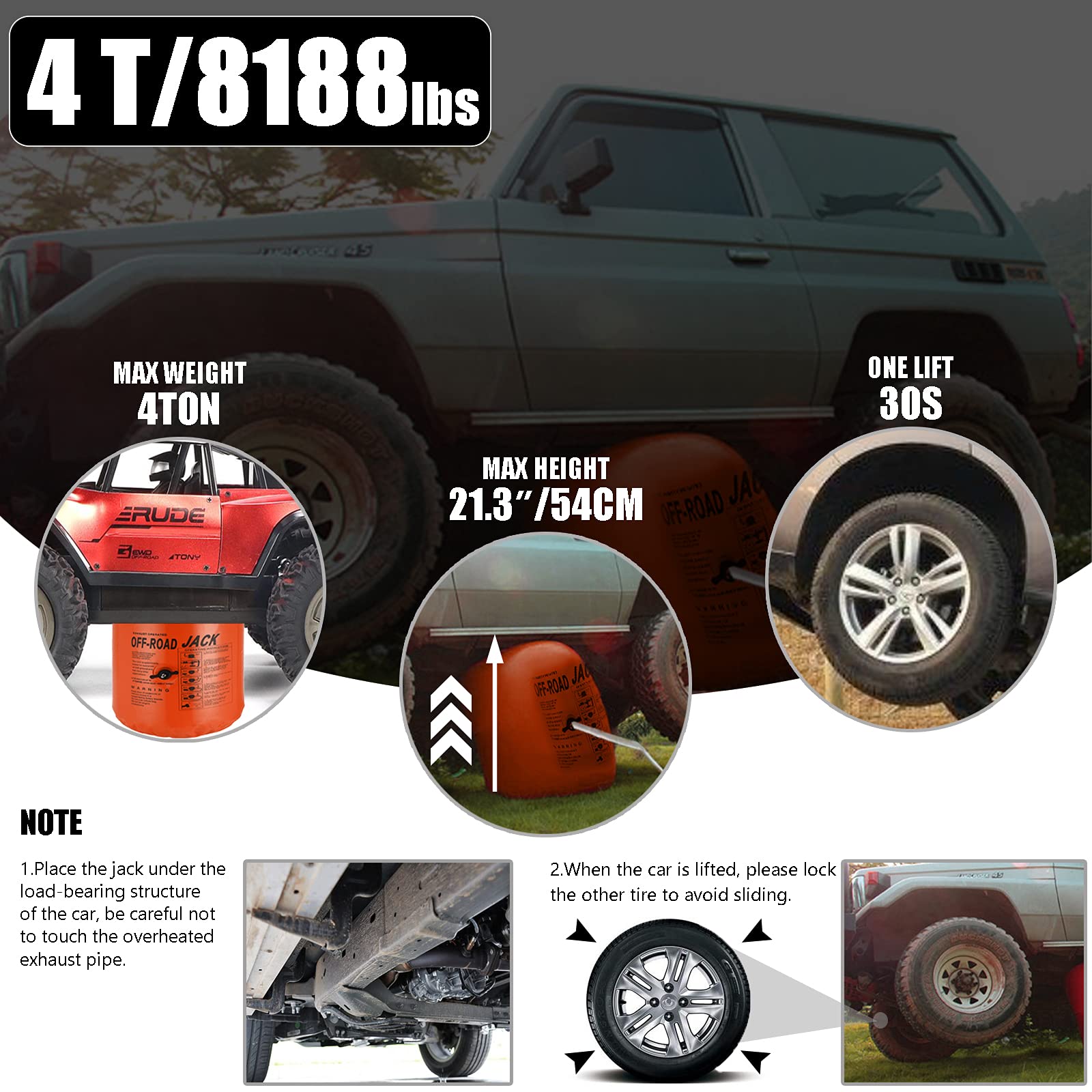 Mua Wayska Exhaust Jack 4 Ton, Exhaust Air Jack 8800LBS, Inflatable Car