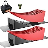 OULEME RV Leveling Blocks, Camper Leveler, 2 Packs for Dual Axle Tandem Wheel Travel Trailer Motorhome, Include 2 Curved Leve