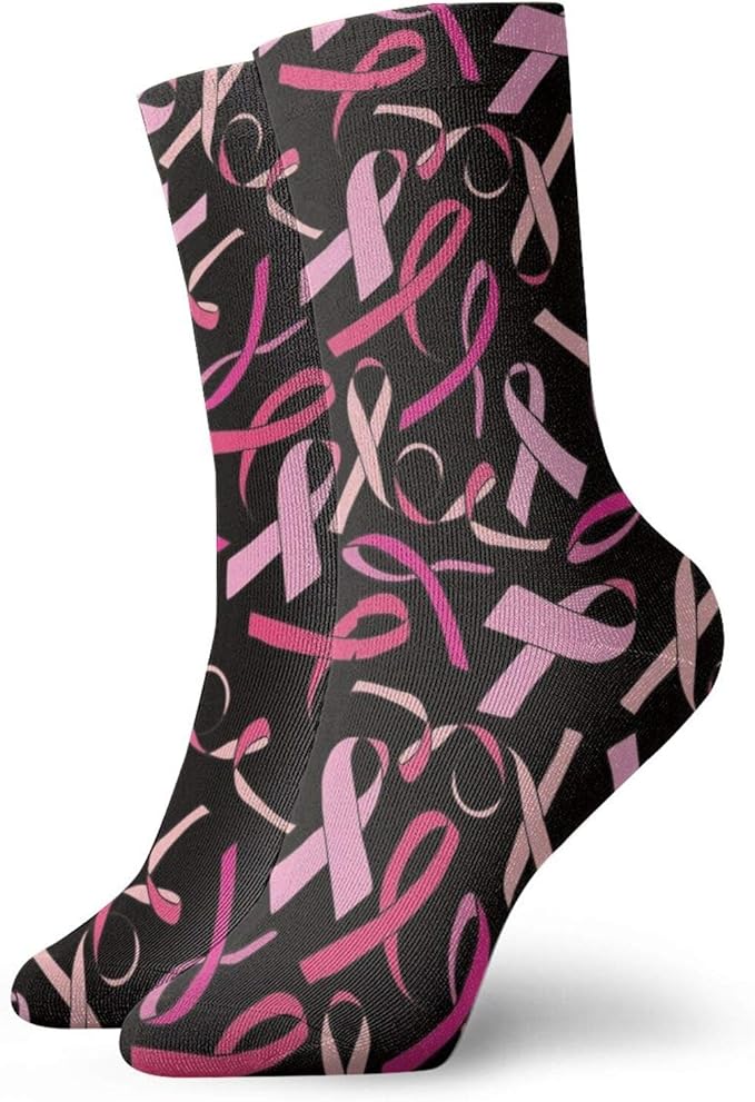 Pink Ribbon Breast Cancer Awareness Unisex Casual Socks