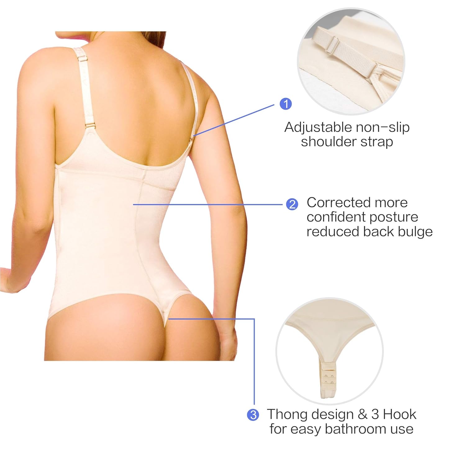 Donna Nessuna Traccia Body Corsetto Lombare Bustino Modellante Snellente Dimagrante Pancia Nero XS