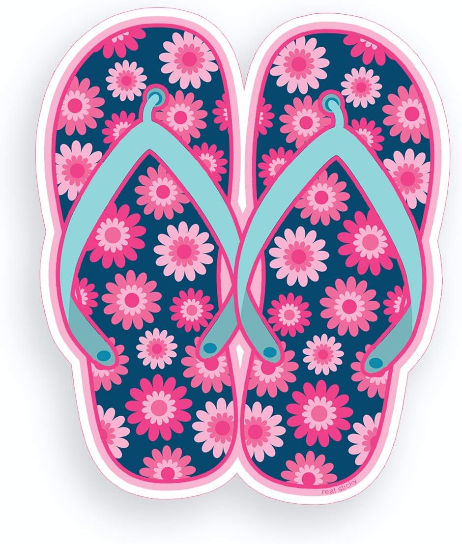 pink flower flip flops