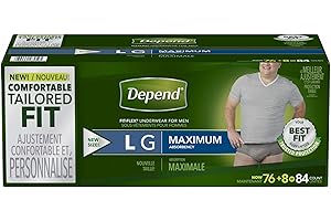 Depend Fit-Flex Large Maximum Absorbency Underwear for Men, 84 Ct