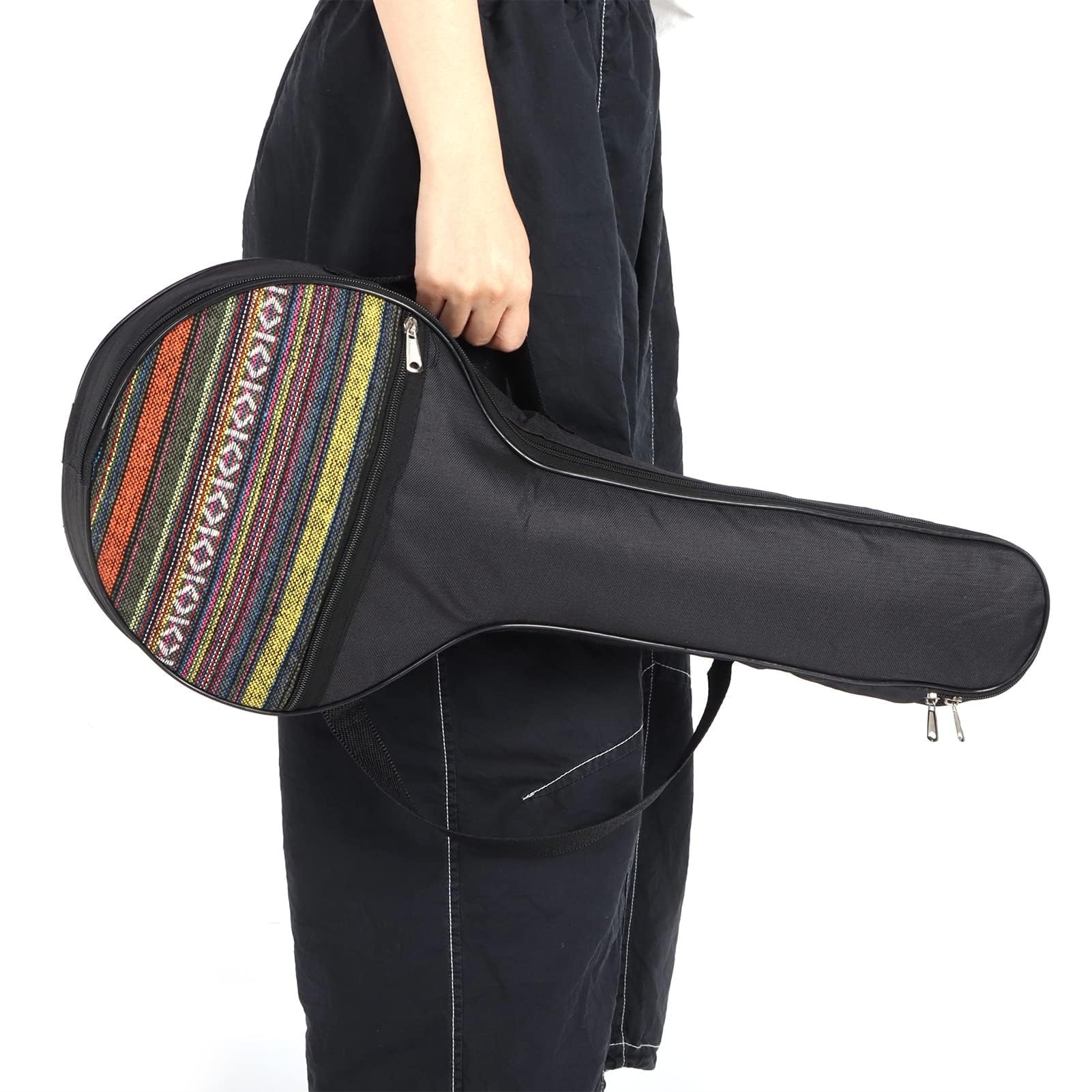 4 String Banjo Bag, 63.5x26.5x7.5cm/25x10.4x3in Lightweight and Portable Banjos Organizer 4 String Bag Gig Ethnic Style Cotton Case with Adjustable Straps Banjo Backpack for Musicians