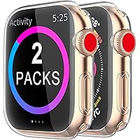 BRG Case for Apple Watch Series SE 6 5 4 Screen Protector 40mm 44mm,[2 Pack] Soft TPU HD Clear Ultra-Thin Overall…