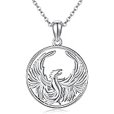 JERWLI Phoenix Necklace 925 Sterling Silver Phoenix Pendant Jewelry Gifts for Women