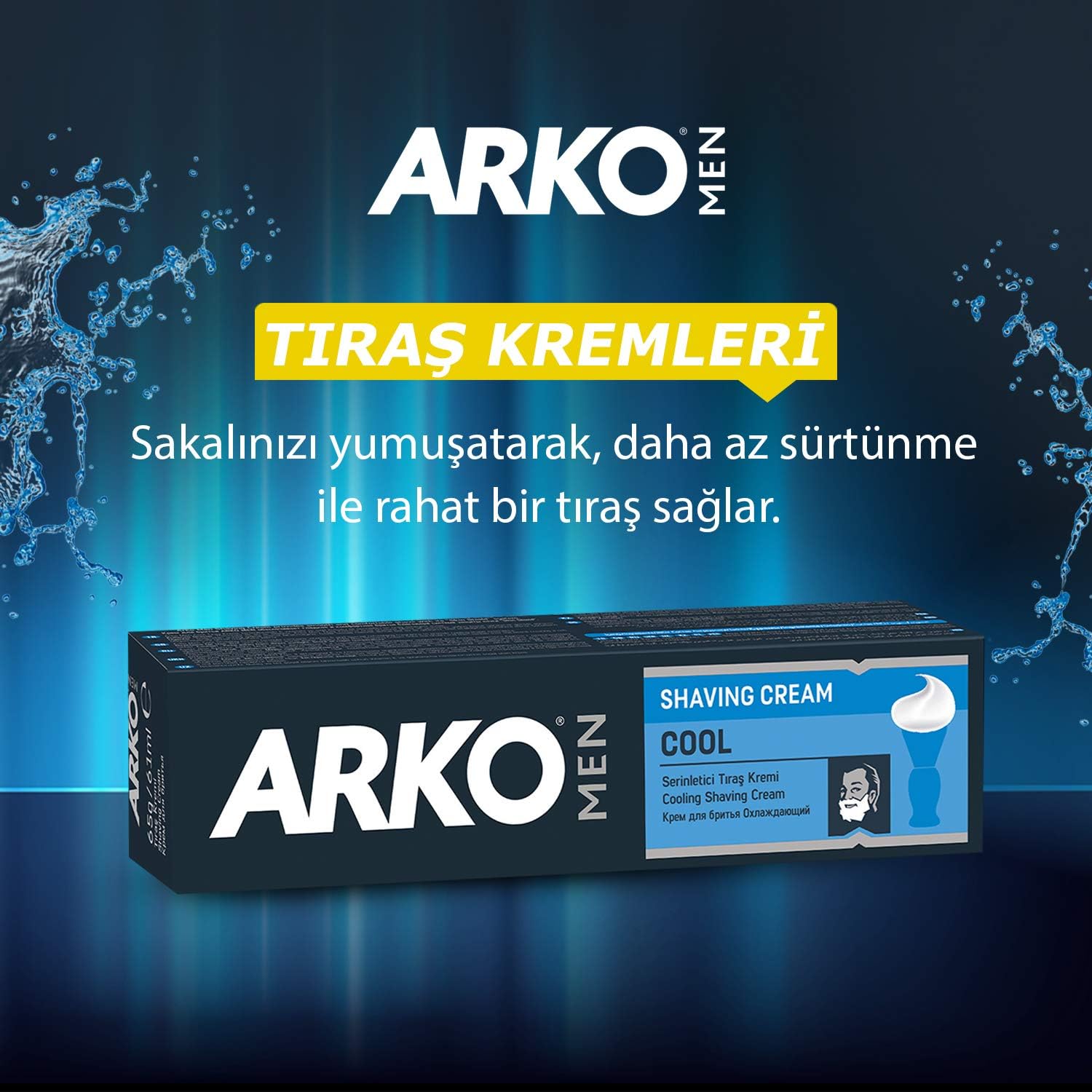 Arko Cool Menthol Shaving Cream, Blue, 100 gram, 100 g (Pack of 1) - Image 4