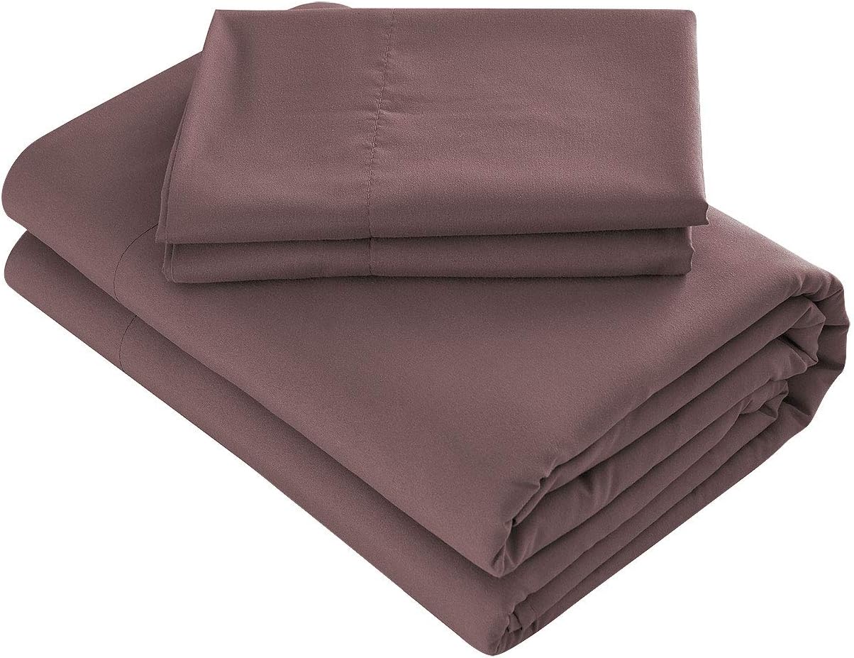 PRIME BEDDING Bed Sheet Set - 4 Piece Microfiber 2000 Bedding Sets - (Queen, Brown)